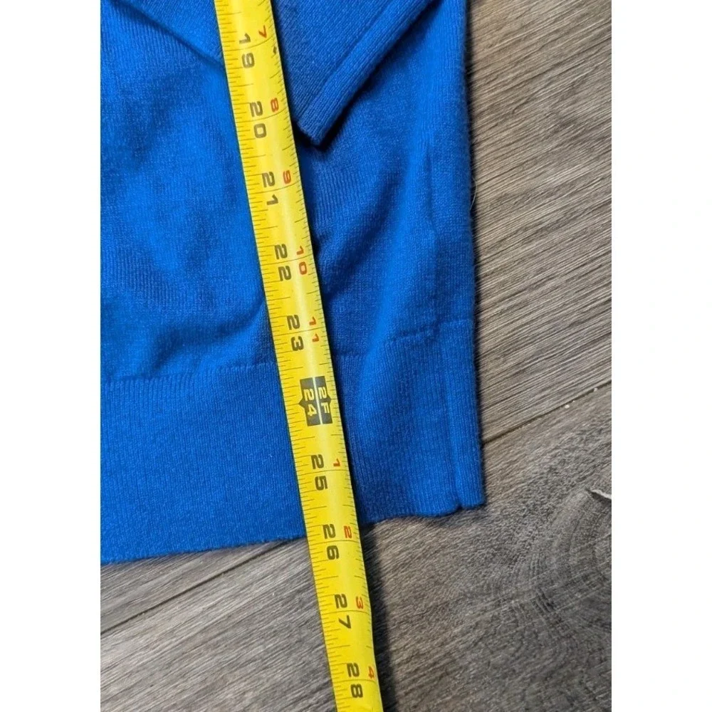 Banana Republic L 1/4 Zip Sweater Blue Pima‎ Cotton Cashmere Timeless Mock Neck